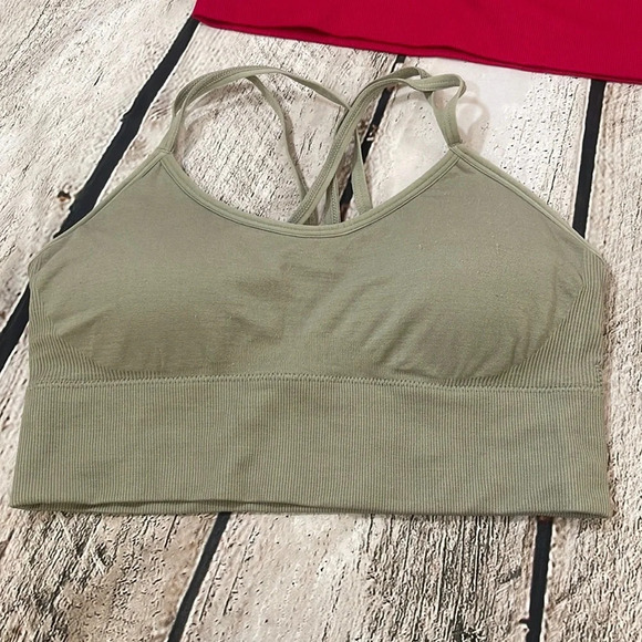 Lot of 5 criss cross various colors bralettes Medium - Picture 2 of 4